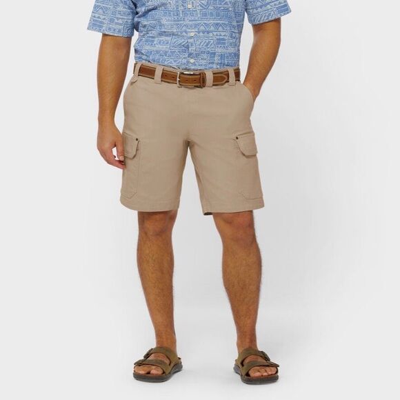 NWT $55 Duluth Trading Fire Hose 10" Cargo Shorts Khaki Men's Size 48 (A3) - Picture 1 of 7